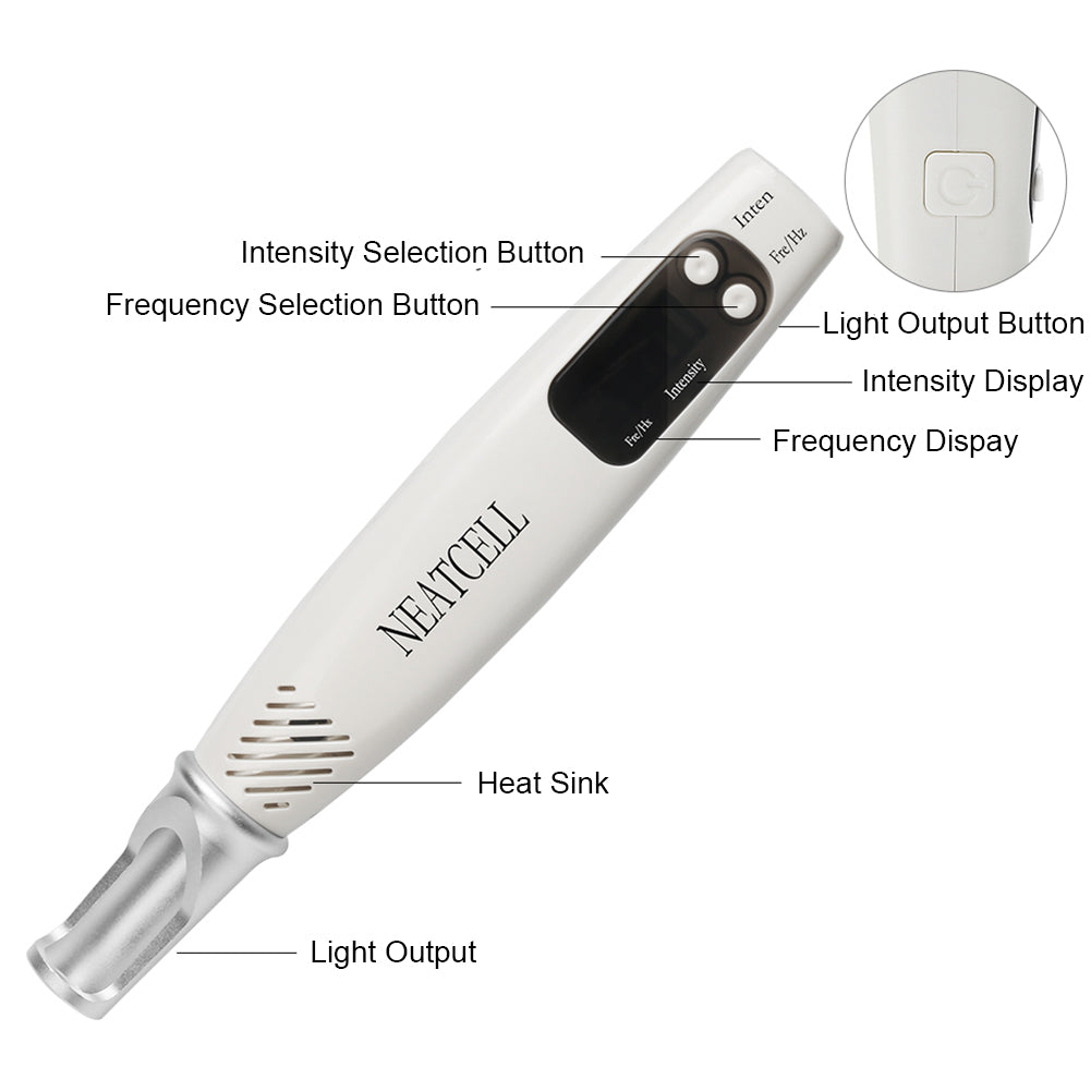 The Complete Home Tattoo and Pigment Removal Set: NEATCELL Plug-In Model Picosecond Laser Pen with Safety Glasses, Operator's Manual, Numbing Cream, Repair Cream, Cotton Swabs, and Alcohol Pads