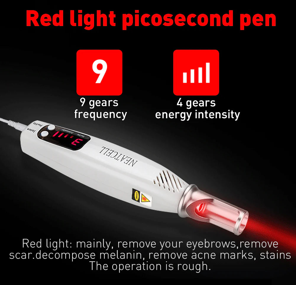 The Ultimate Home Tattoo and Pigment Removal Solution: Neatcell Plug-In Model Picosecond Laser Pen with Safety Glasses and Operator's Manual